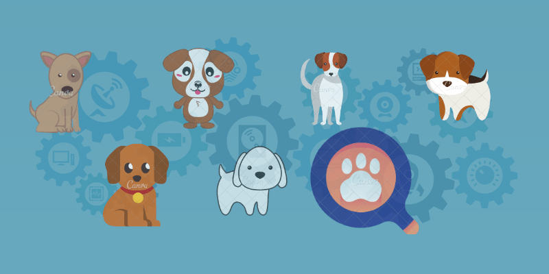 How does google search works. Dog illustration