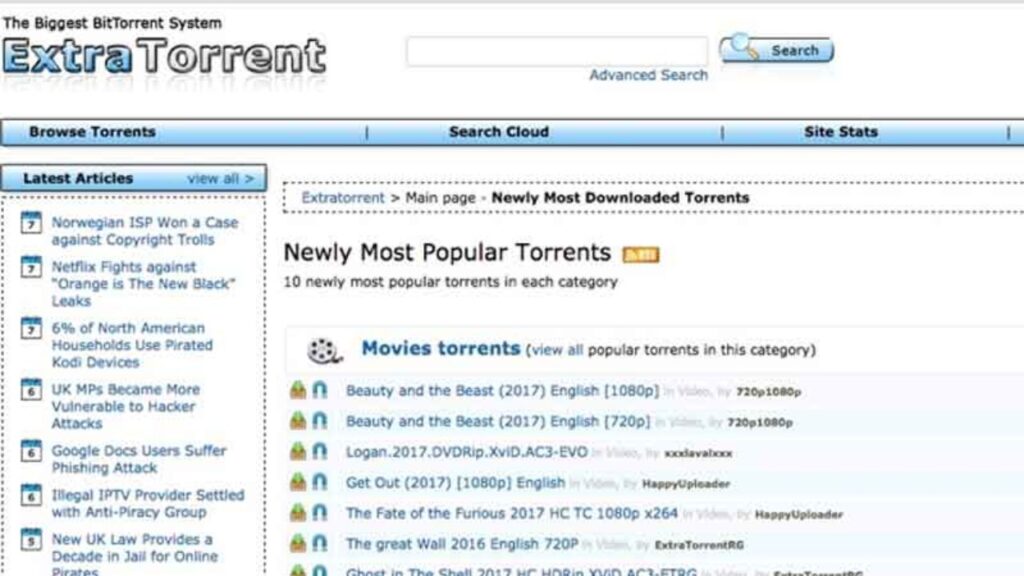 eBook Torrent Sites- ExtraTorrent