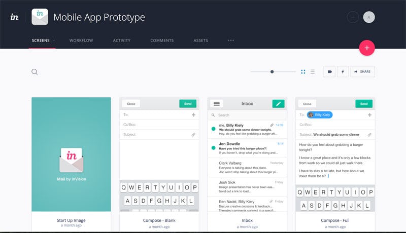 Best Mobile App Prototyping tools - InVision App