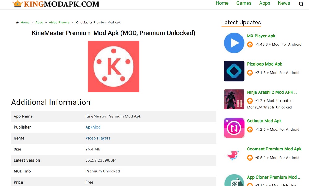 Android Modded Apps- KineMaster Premium