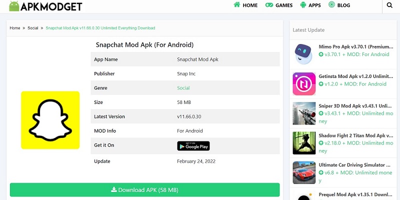 Android Modded Apps - Snapchat